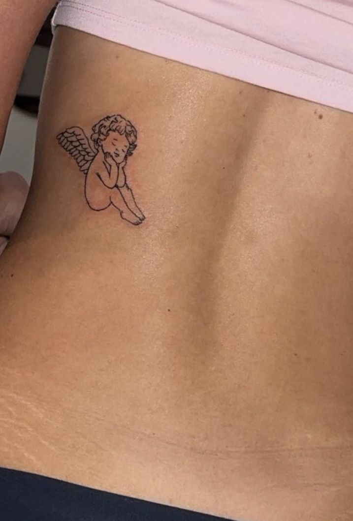 Resting Cherub Sketch Tattoo Tattoo Design