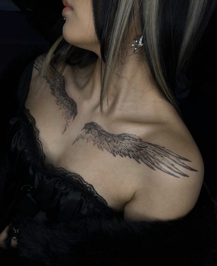 Bold Angel Wing Shoulder Sleeve Tattoo Tattoo Design