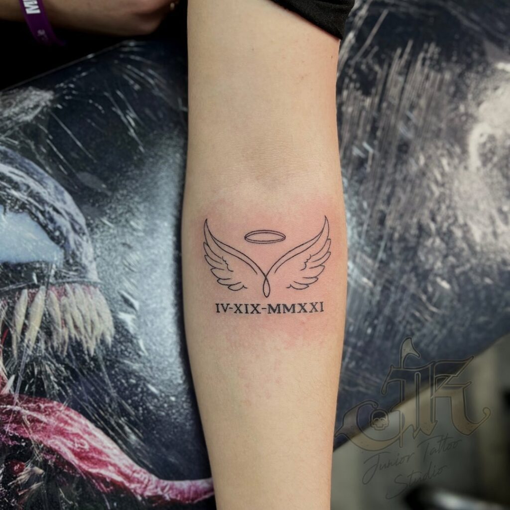 Bold Feathered Angel Wings Tattoo Tattoo Design