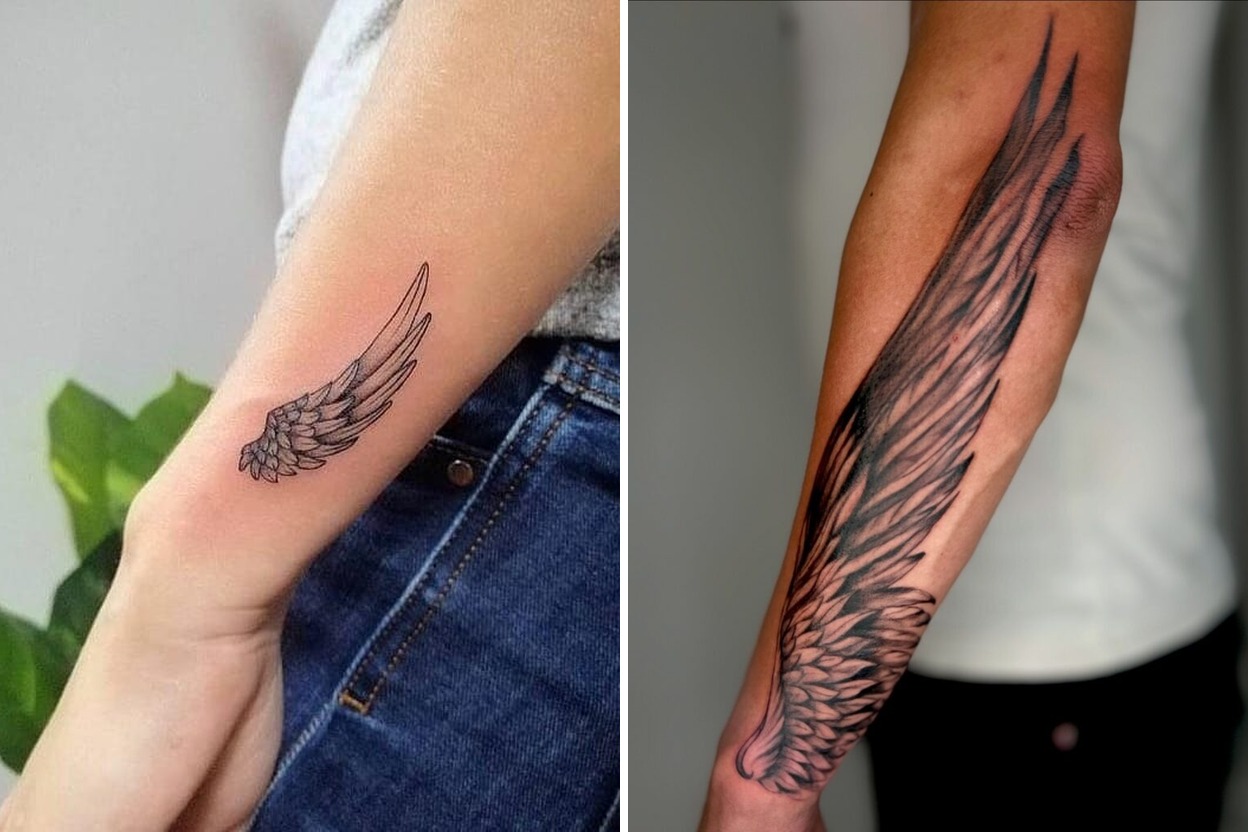 76 Graceful Angel Wings Tattoo Ideas for Spiritual Souls Featured Lookbook Collage