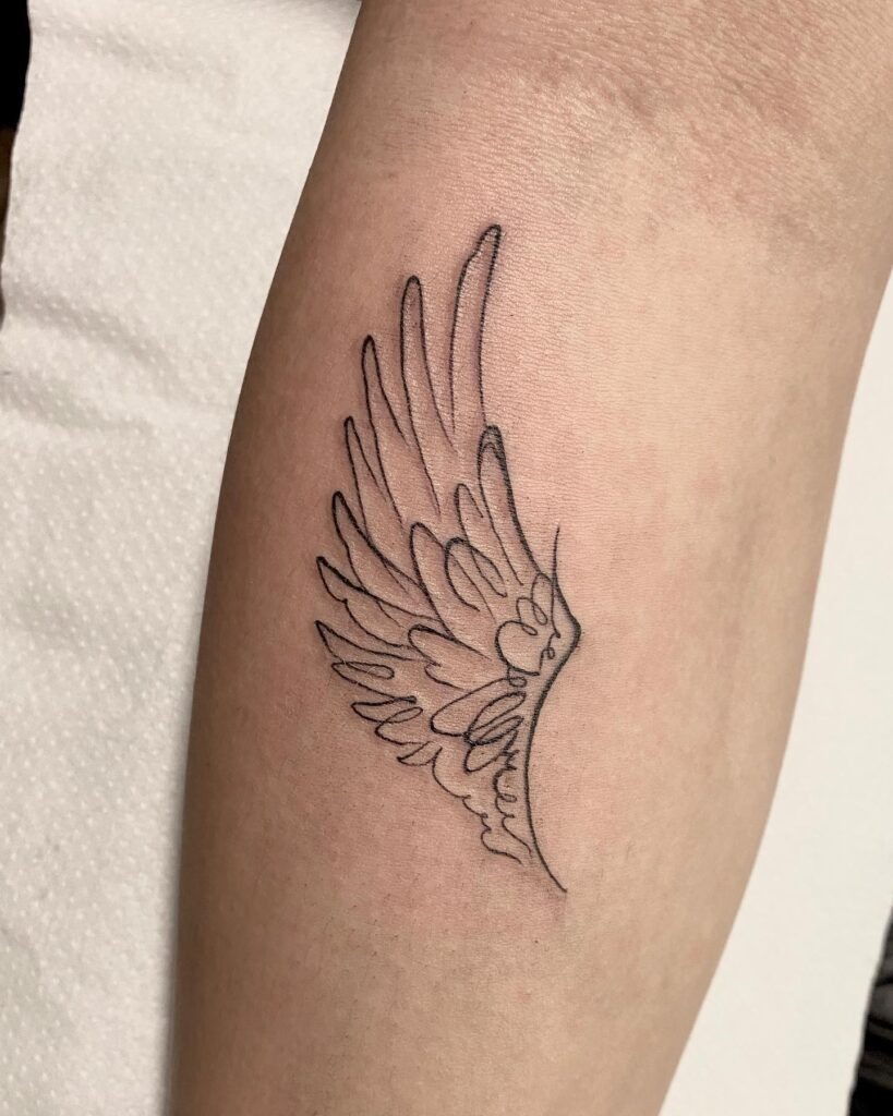 Minimal Angel Wing Inner Arm Tattoo Tattoo Design