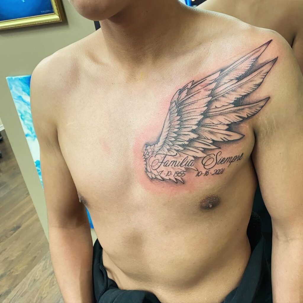 Minimalist Angel Wings Neck Tattoo Tattoo Design