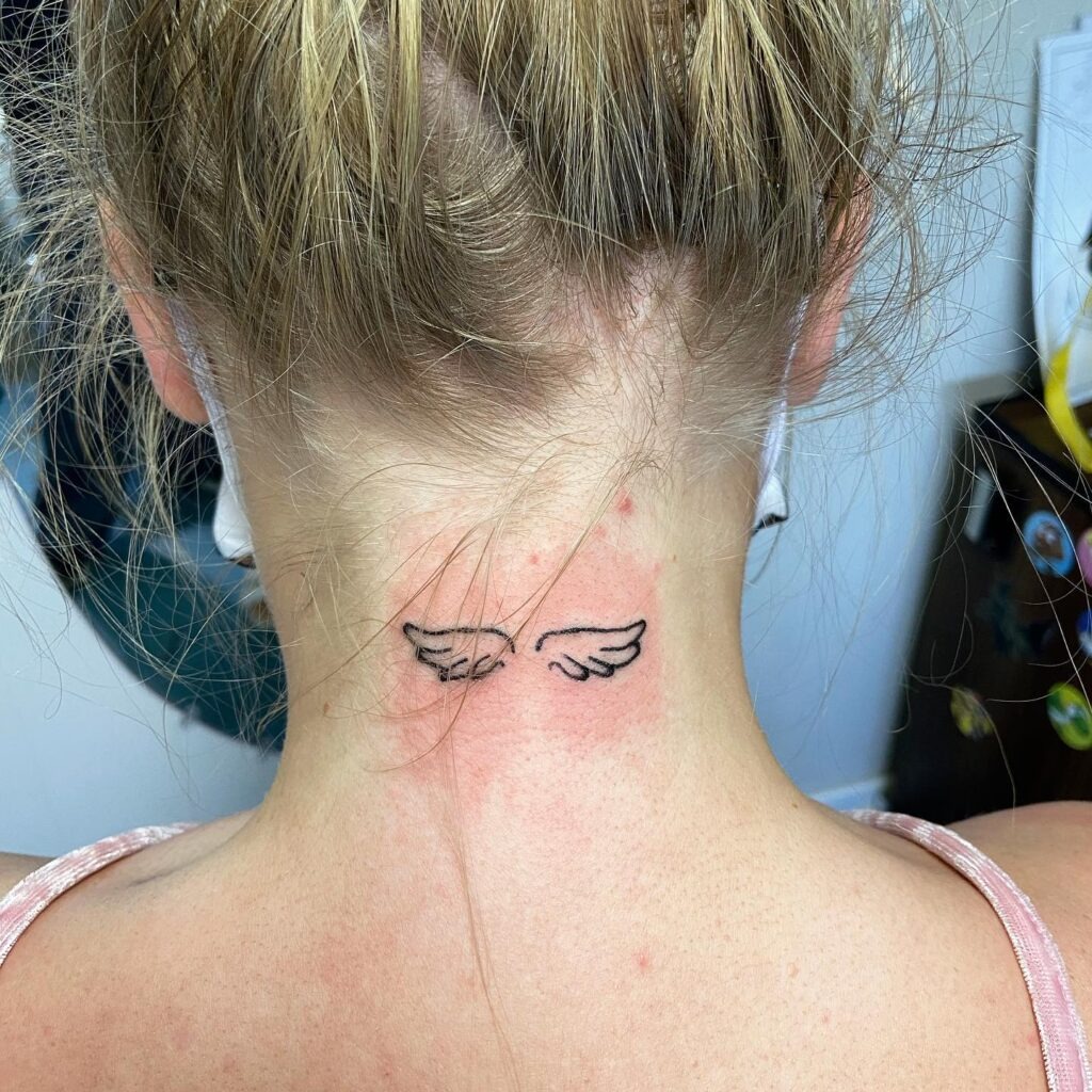 Neck Angel Wings Tattoos Tattoo Design