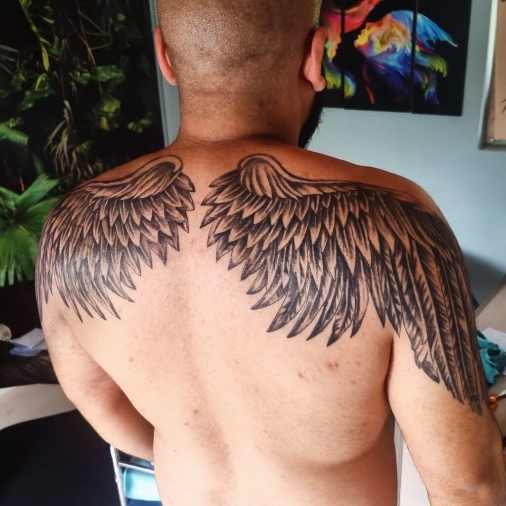 Outstretched Angel Wings Tattoo Tattoo Design