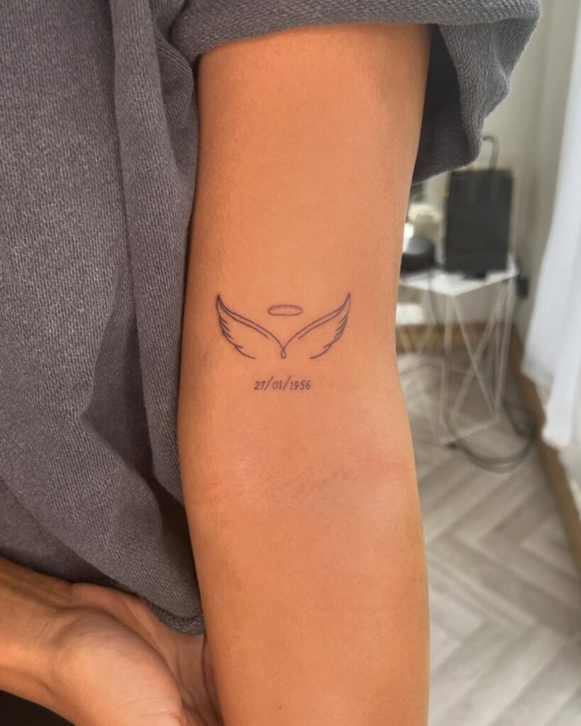 Shaded Angel Wing Neck Tattoo Tattoo Design