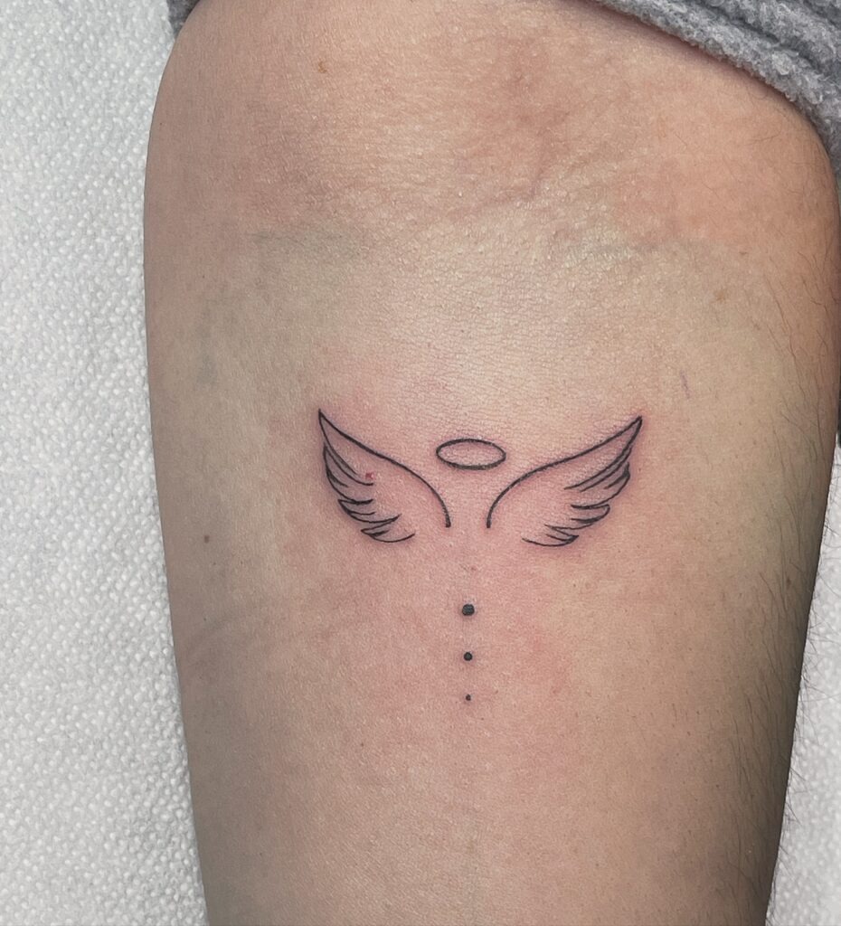 Small Guardian Angel Wings Hand Tattoo Tattoo Design
