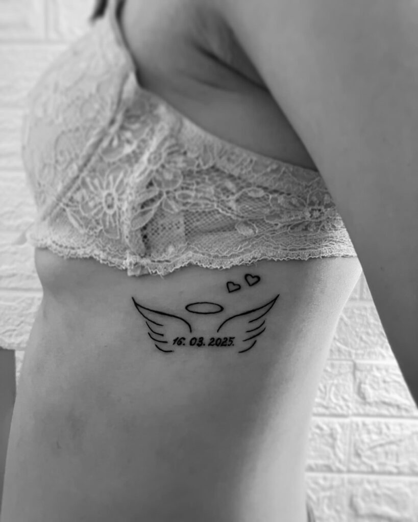 Split Angel Wings Neck Tattoo Tattoo Design