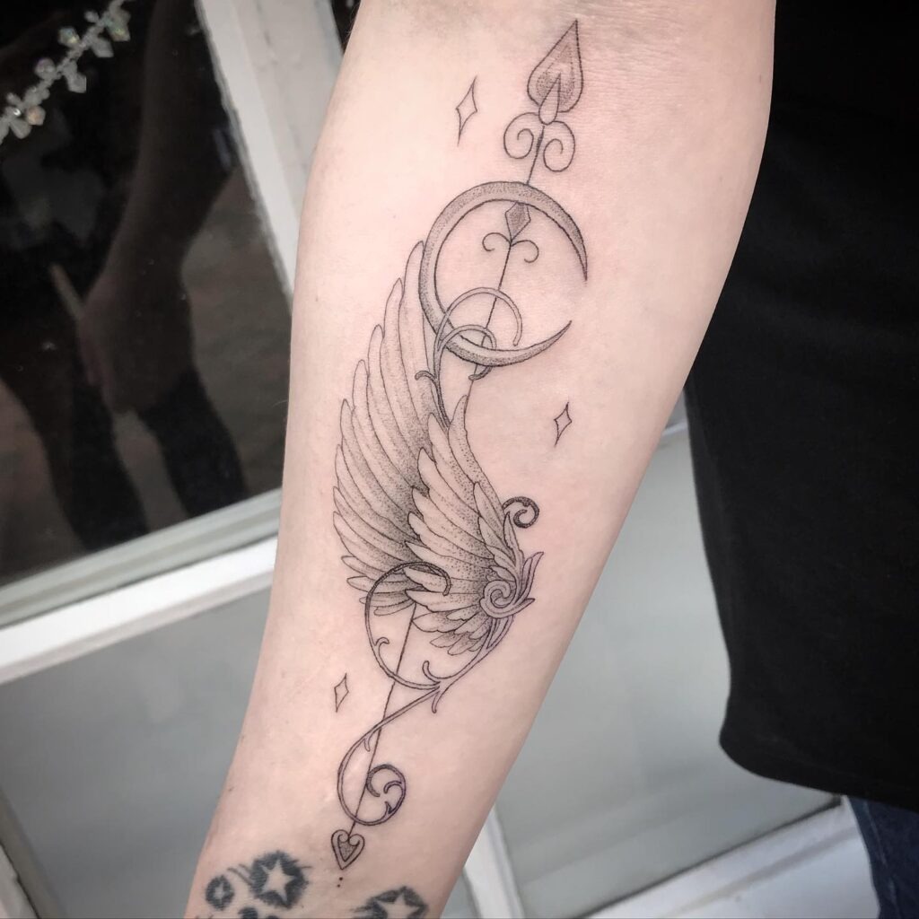 Winged Heart with Fingerprint Tattoo Tattoo Design