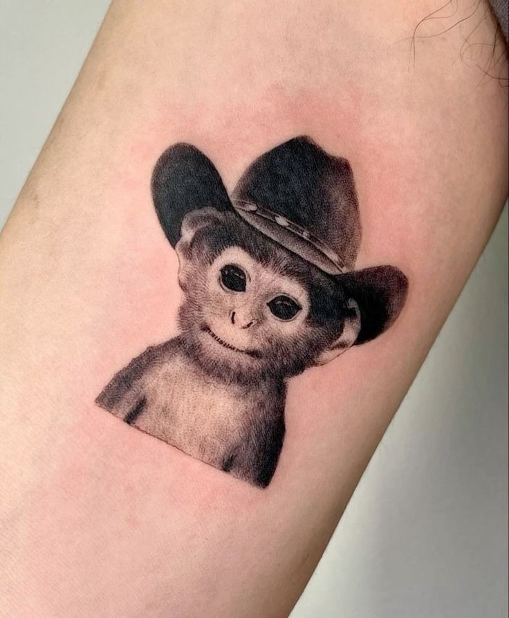 Cowboy Monkey Portrait Tattoo Tattoo Design