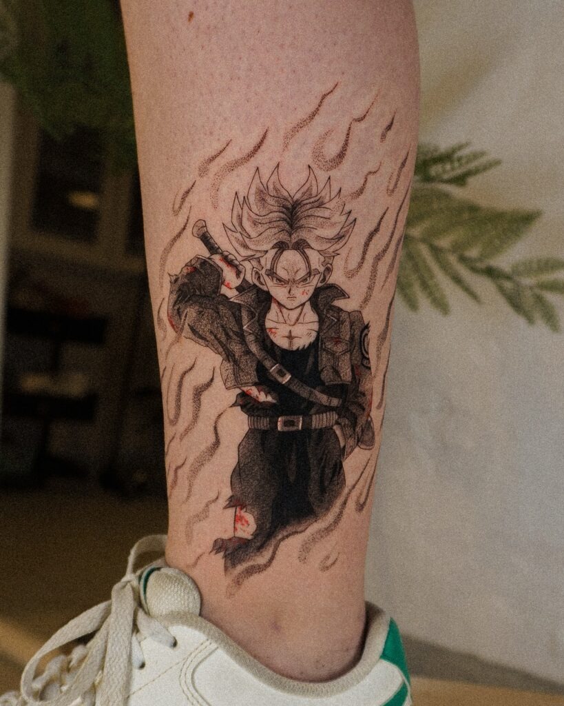 Future Trunks' Burning Resolve Tattoo Tattoo Design