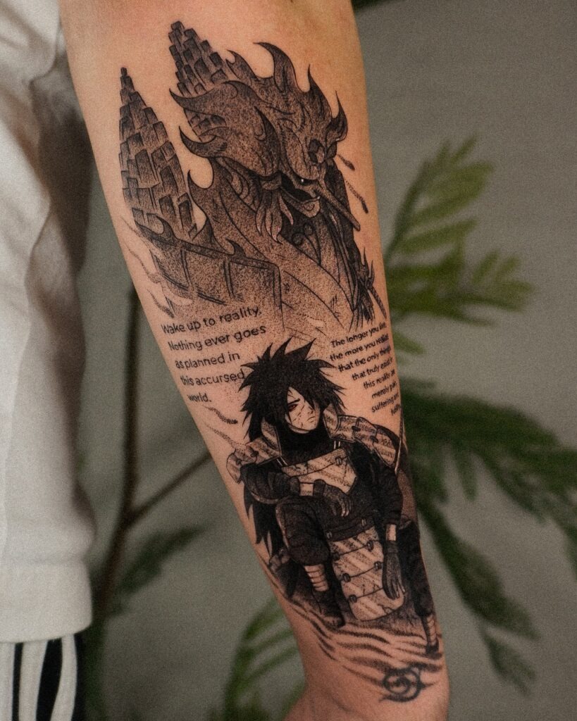 Madara Uchiha's Reality and Despair Tattoo Tattoo Design