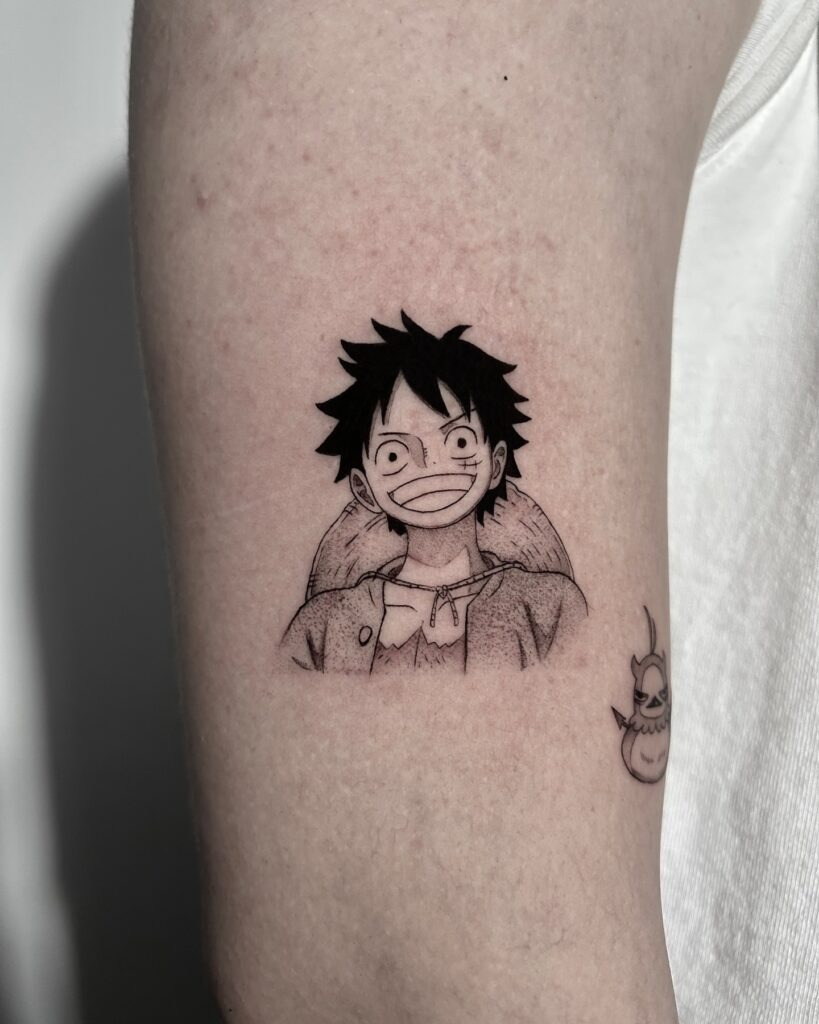 Monkey D. Luffy Joyful Expression Tattoo Tattoo Design