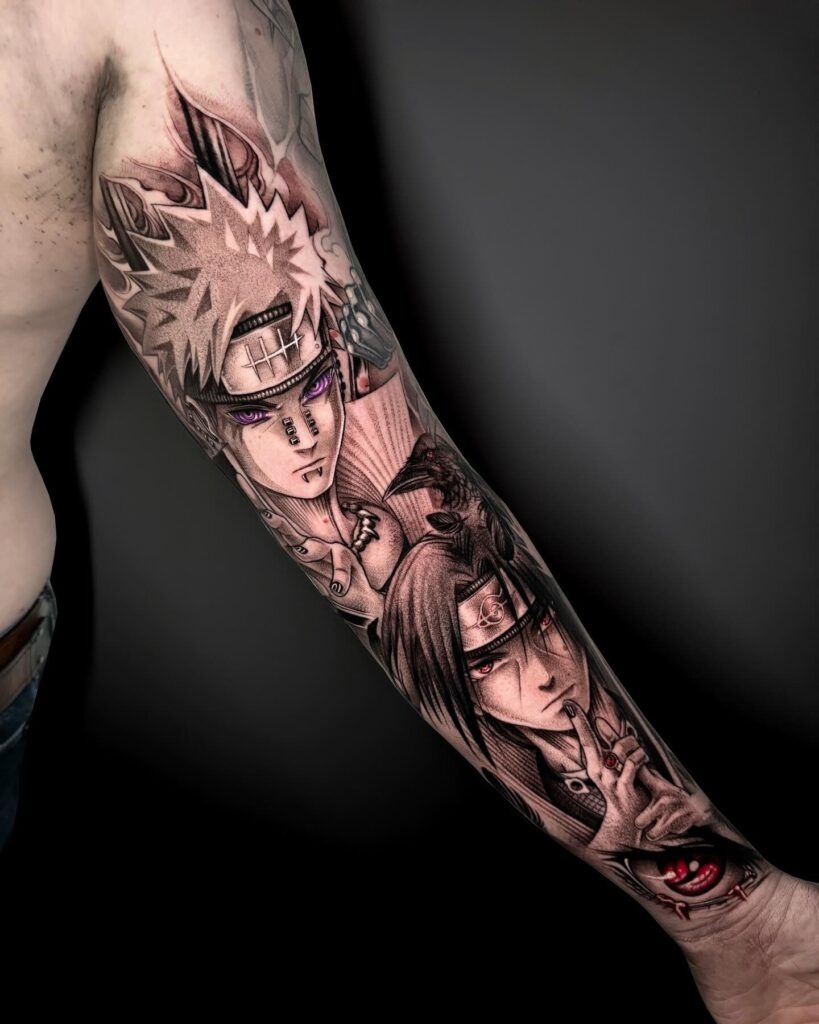 Pain and Itachi's Eternal Power Tattoo Tattoo Design