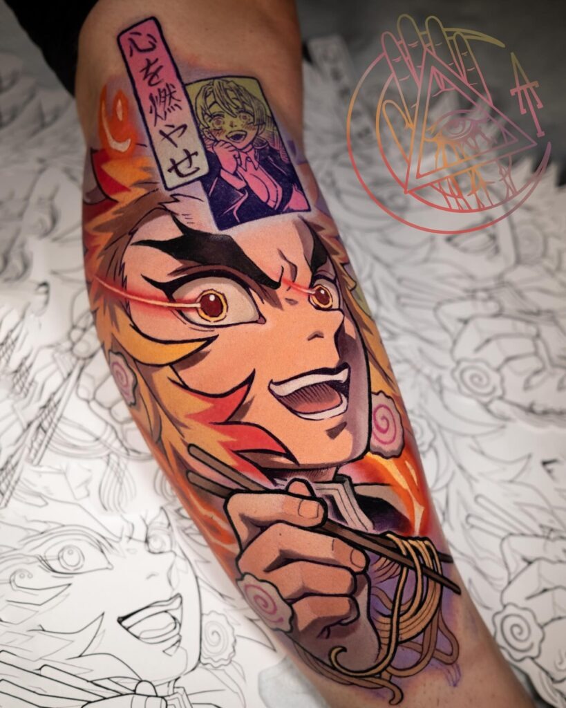 Rengoku Flame of the Heart Tattoo Tattoo Design
