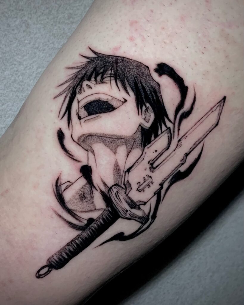 Toji Fushiguro's Savage Smile Tattoo Tattoo Design