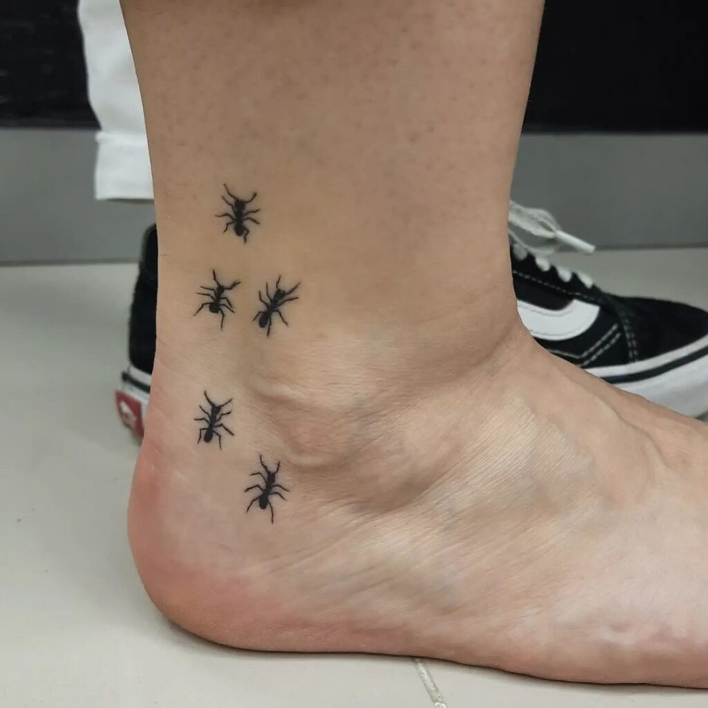 Ant Trail Ankle Tattoo Tattoo Design