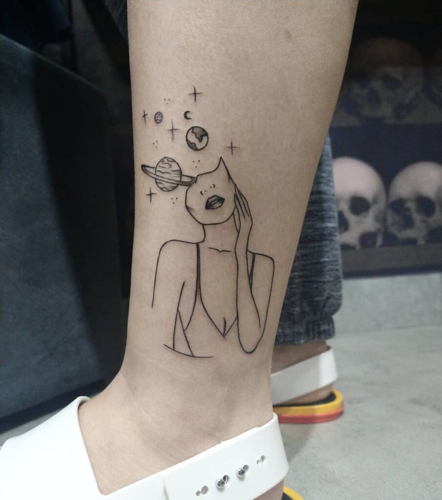 Cosmic Girl Ankle Tattoo Tattoo Design