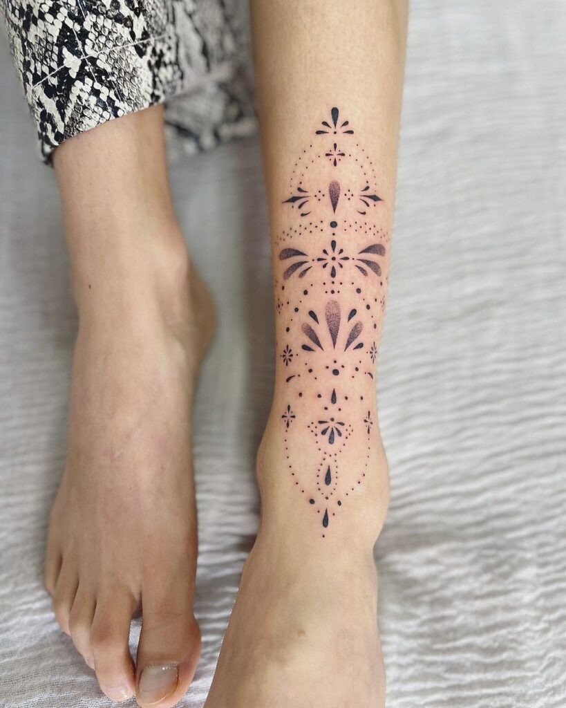 Mandala-Inspired Ankle Tattoo Tattoo Design