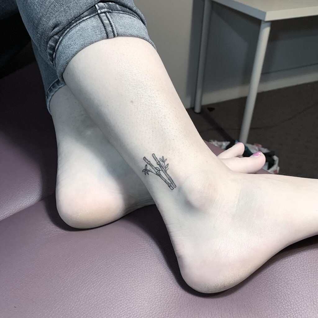 Minimalist Bamboo Ankle Tattoo Tattoo Design