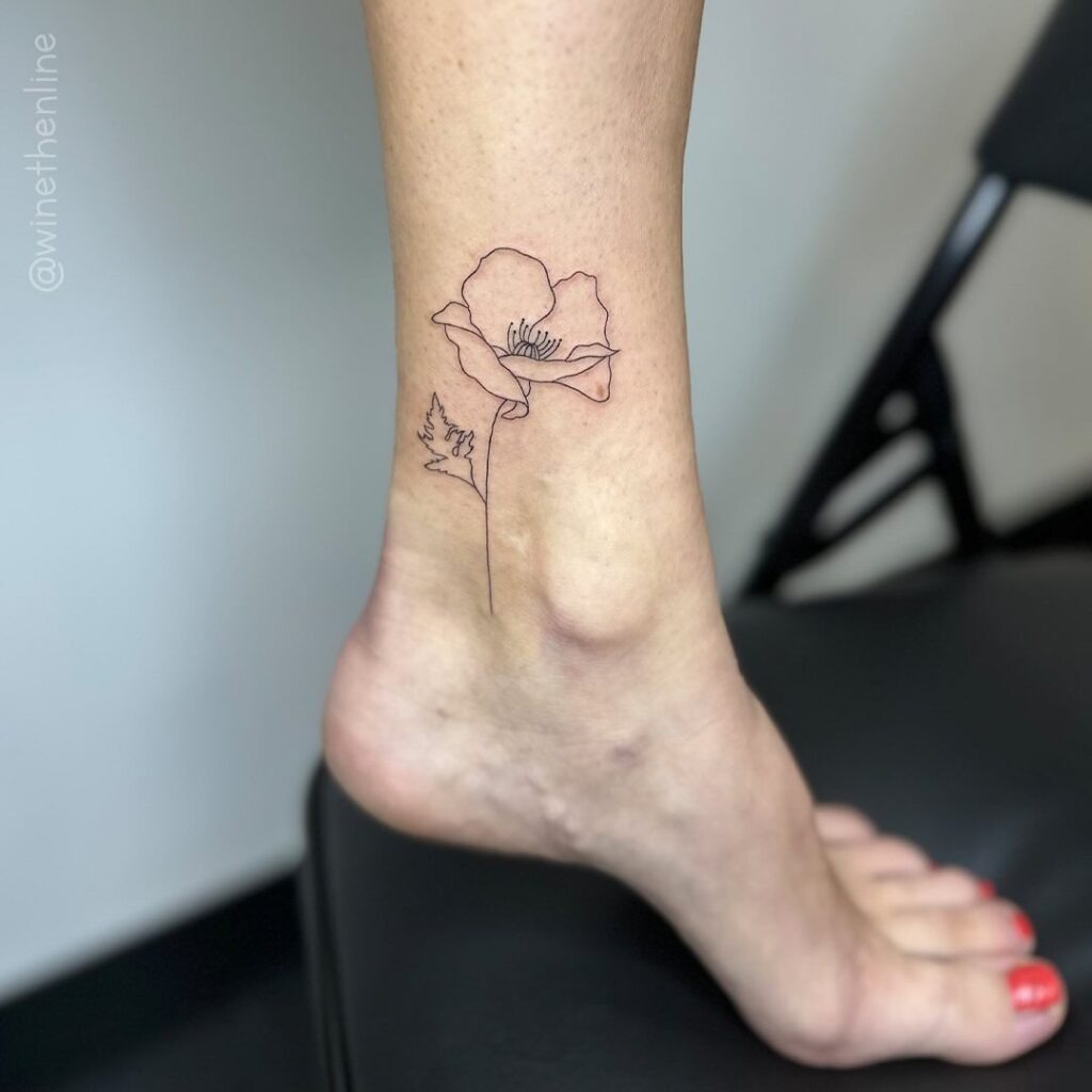 Minimalist Flower Outline Tattoo Tattoo Design