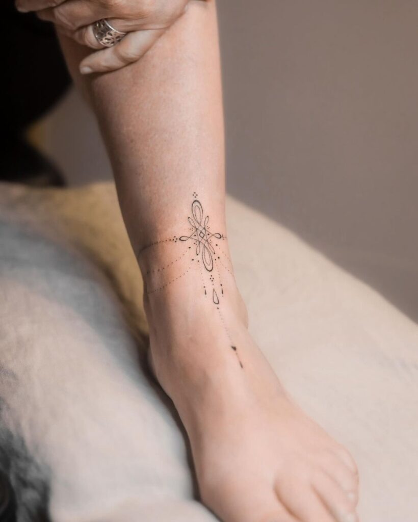 Minimalistic Ankle Mandala Tattoo Tattoo Design