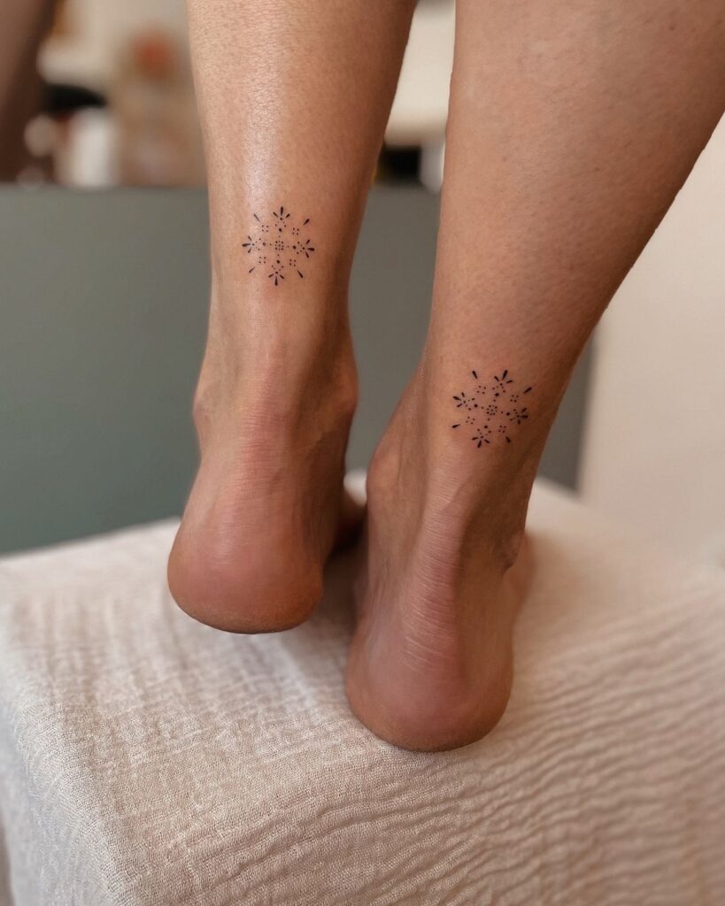 Minimalistic Subtle Snowflake Design Tattoo Design
