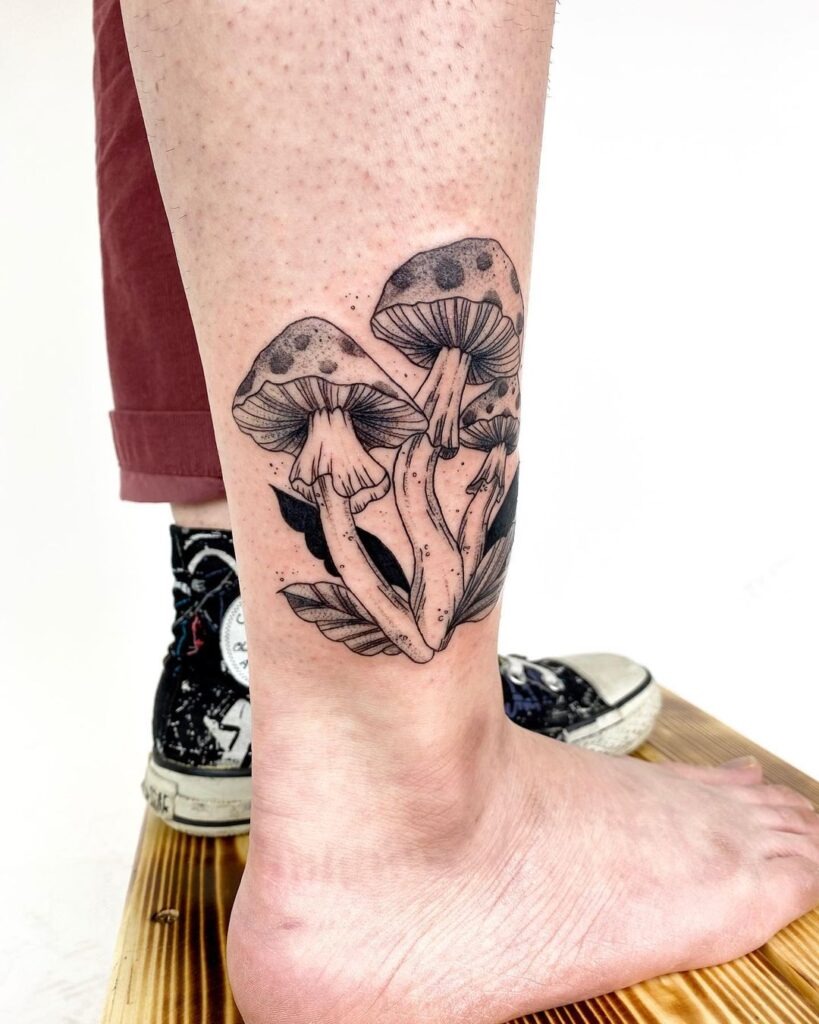 Mushroom Cluster Ankle Tattoo Tattoo Design