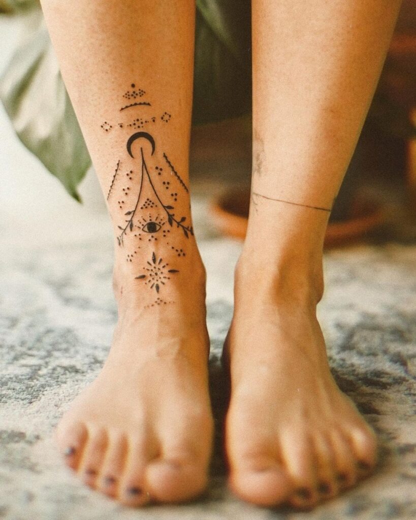 Mystical Symbol Ankle Tattoo Tattoo Design