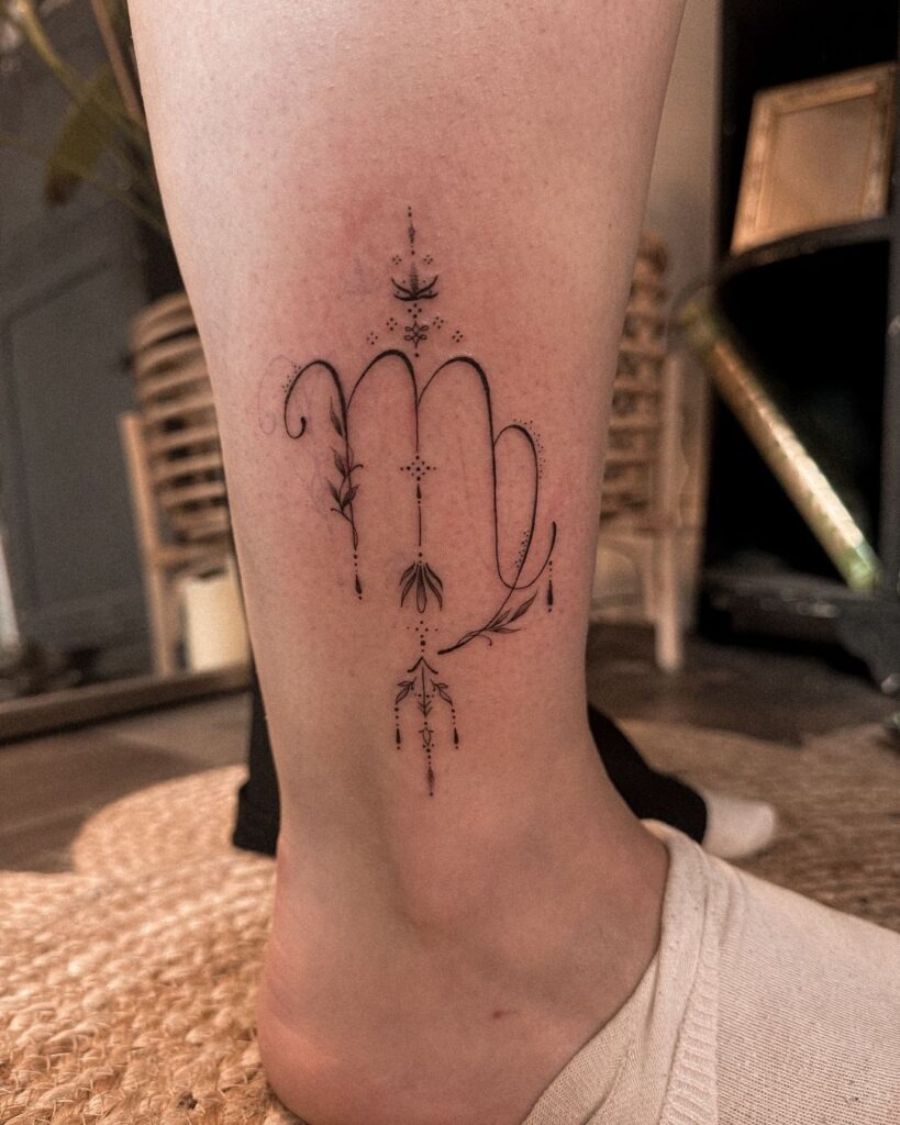 Virgo Symbol Linework Tattoo Design Tattoo Design