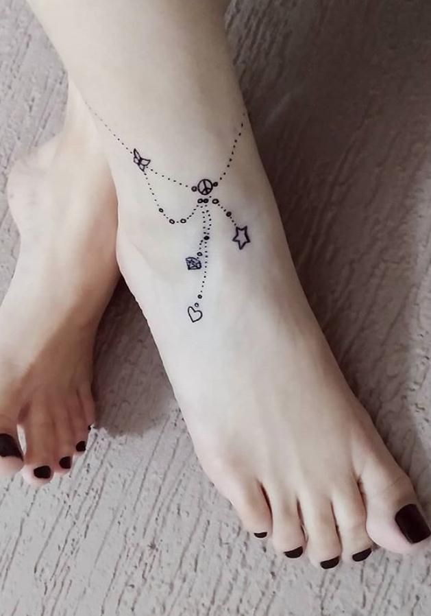 Minimal Ocean Wave Anklet Tattoo Design