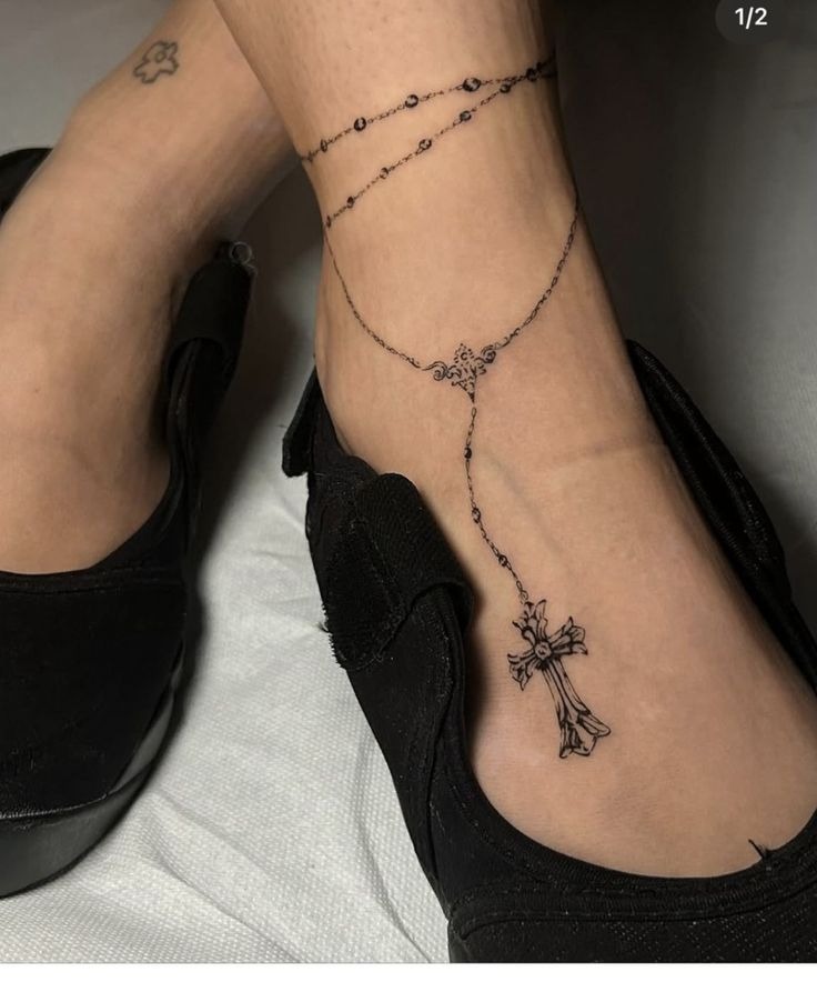 Ornamental Drape Anklet Tattoo Tattoo Design