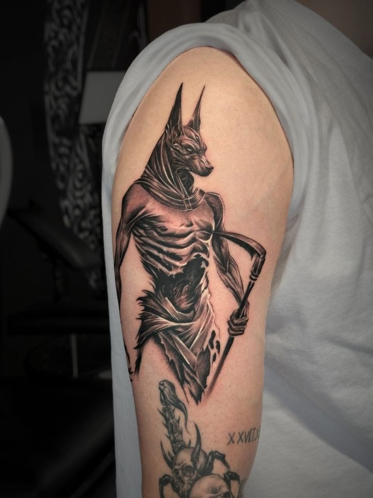 Blue-Eyed Hand God Tattoo Design