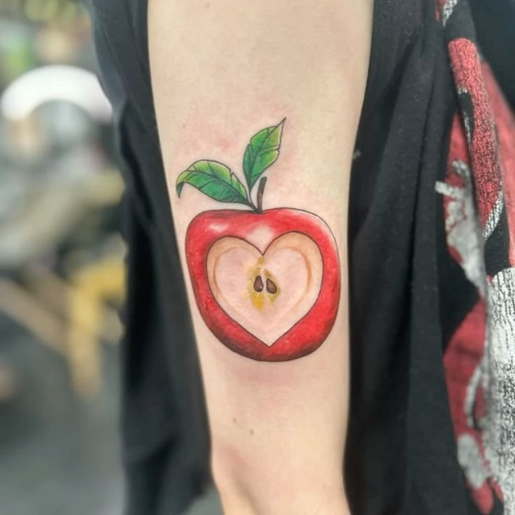 Heart-Cut Apple Tattoo Tattoo Design