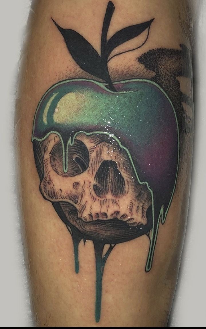 Poison Apple Skull Tattoo Tattoo Design