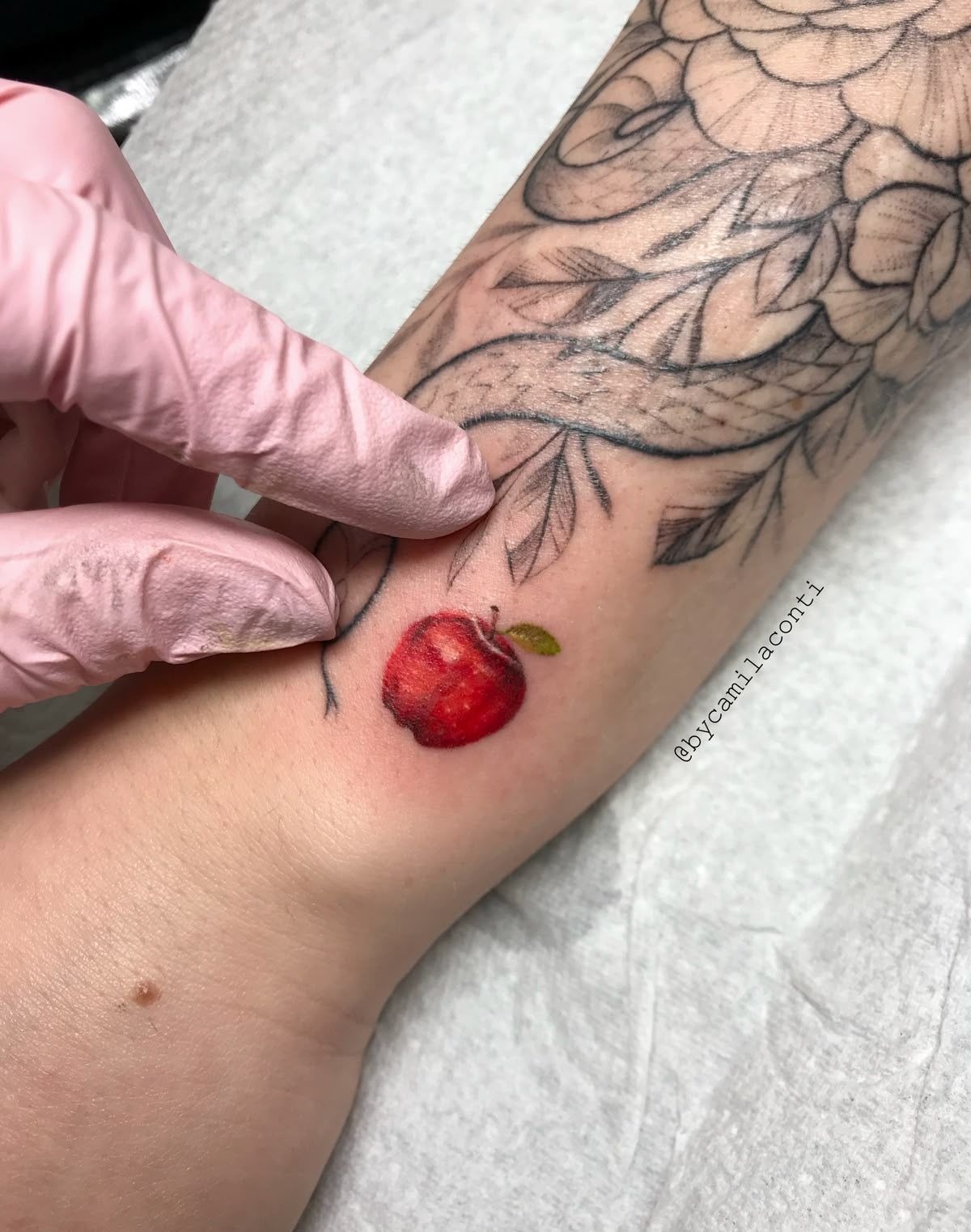 Tiny Red Apple Tattoo Tattoo Design