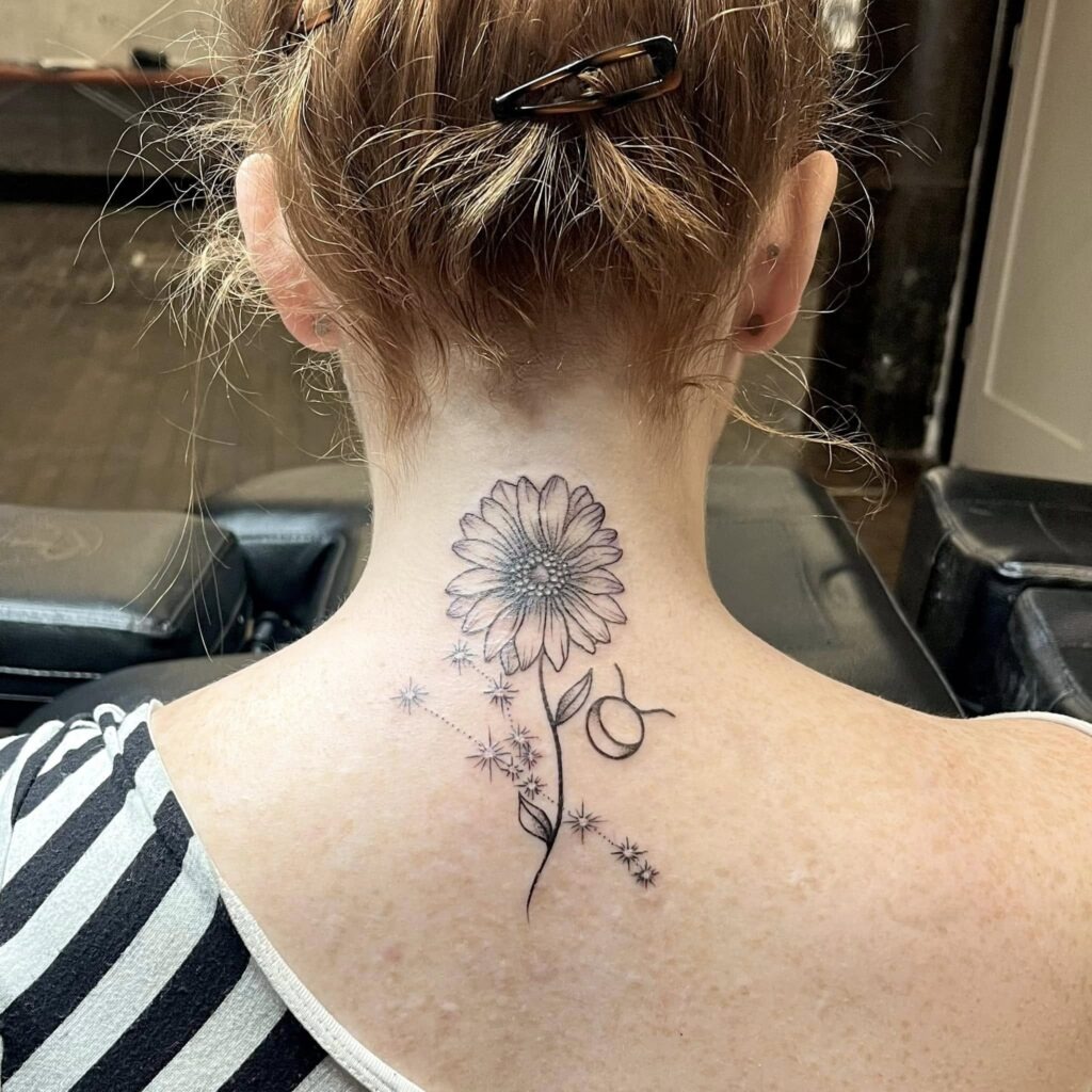 Delicate Daisy and Sweet Pea Tattoo Tattoo Design