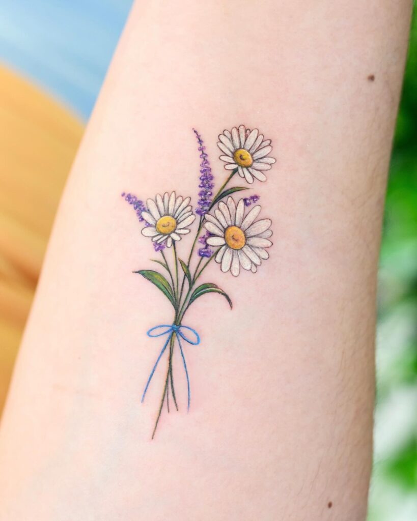 Elegant Daisy Back Tattoo Tattoo Design