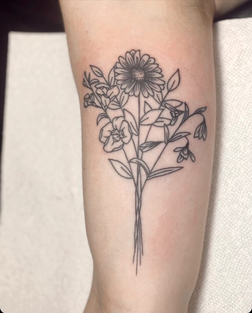 Vibrant April Birth Flower Tattoo Tattoo Design