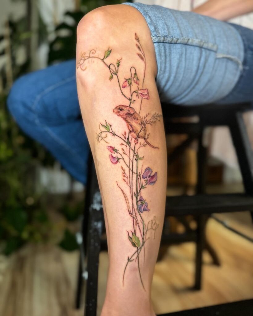 Watercolor Sweet Pea Tattoo Tattoo Design