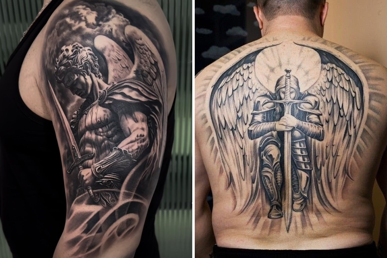 30+ Archangel Tattoo Ideas & Inspiration Featured Lookbook Collage