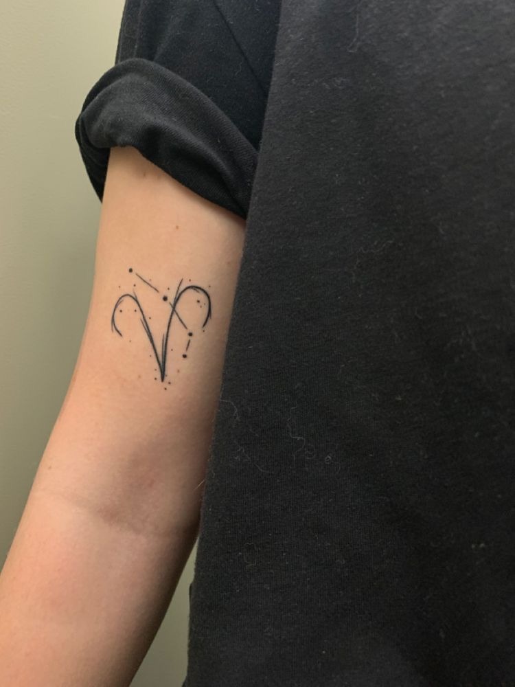 Constellation with Aries Symbol Tattoo Design