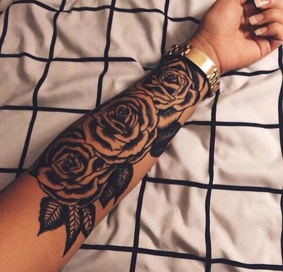BLACK ROSE ARM TATTOO Tattoo Design