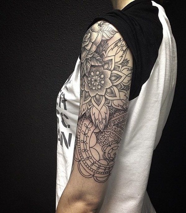 BRILLIANT ARM TATTOO FOR THE CREATIVE GENIUS for upper arm Tattoo Design
