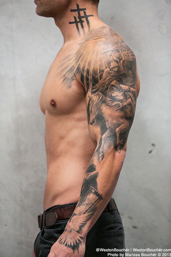 Entire Arm & Chest Arm Tattoo Tattoo Design