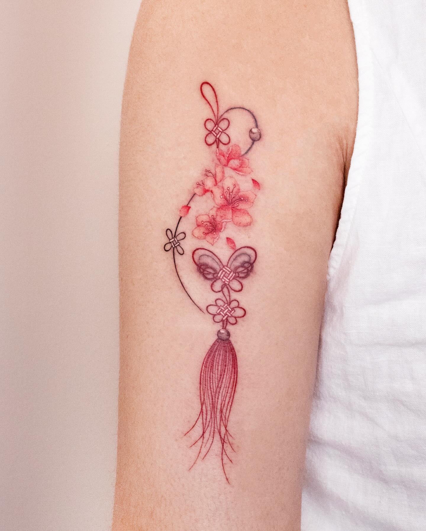 Cherry Blossom Tassel Tattoo Tattoo Design