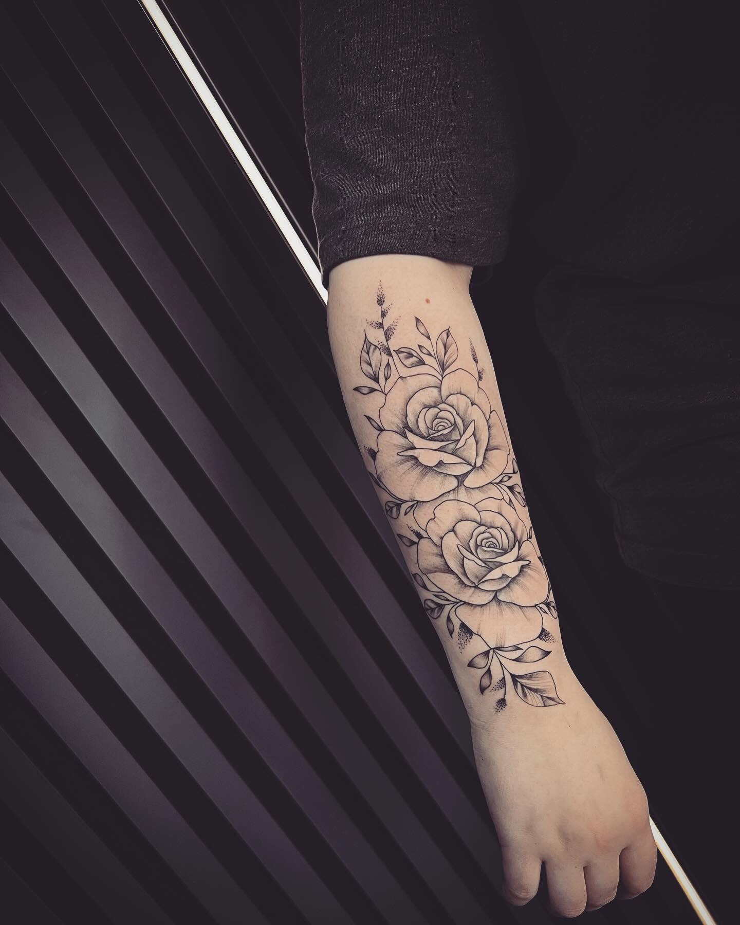 Double Rose Forearm Tattoo Tattoo Design