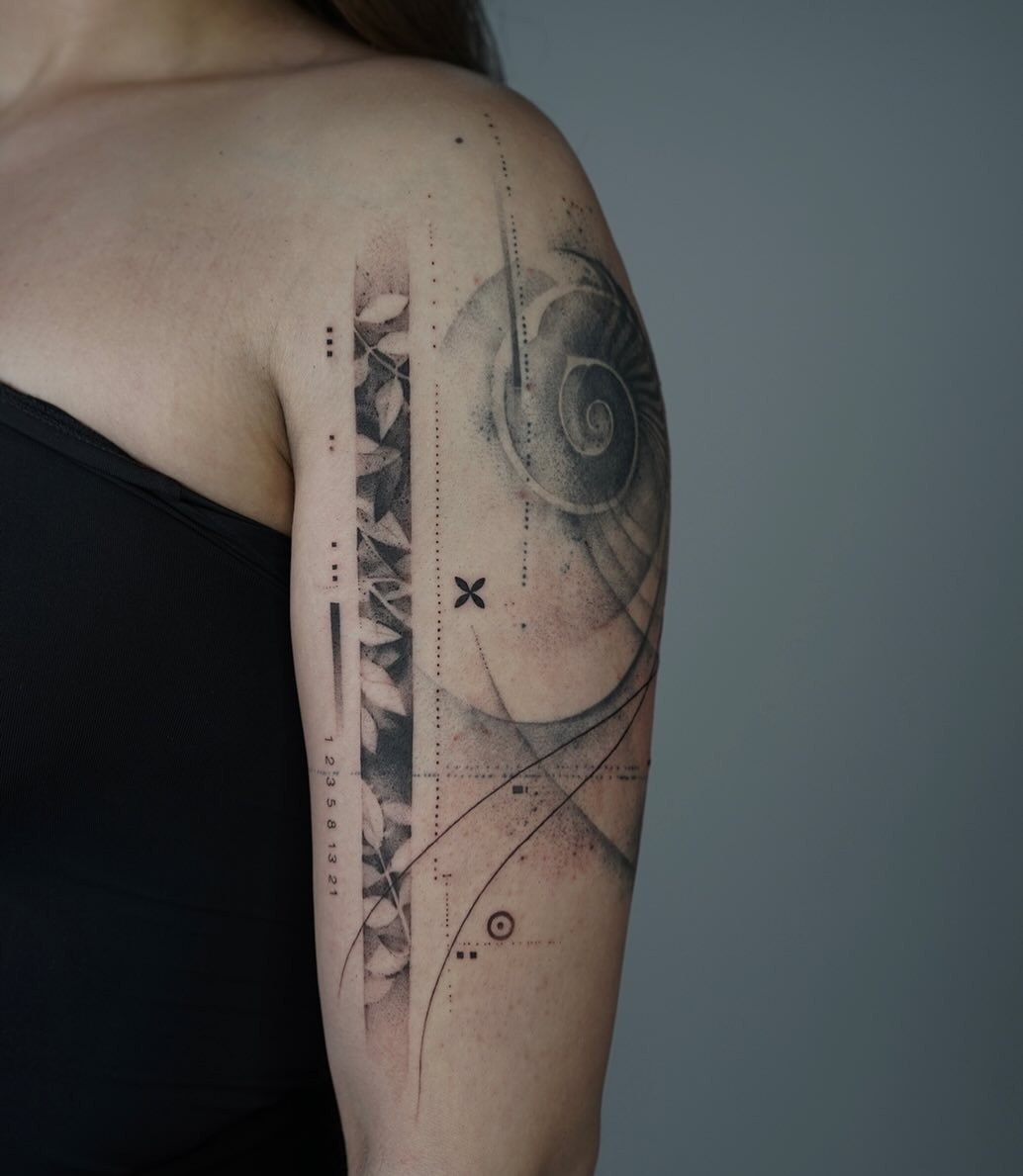 Geometric Nautilus Shell Tattoo Tattoo Design