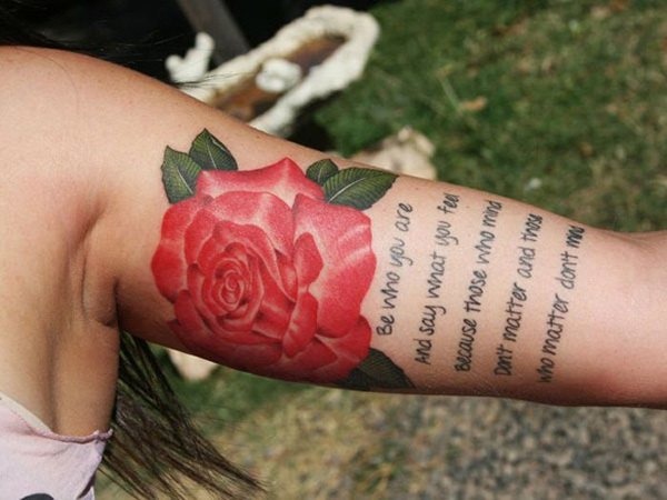 INSPIRATIONAL ROSE ARM TATTOO for upper arm Tattoo Design