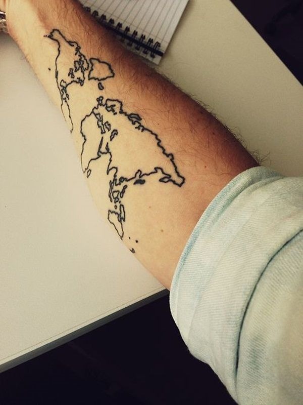 Land Mass Outline Arm Tattoo Ideas Tattoo Design