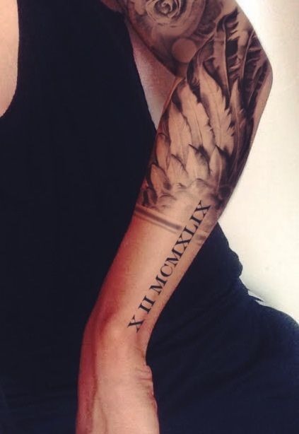 Roman Numeral In a Sleeve Tattoo Design